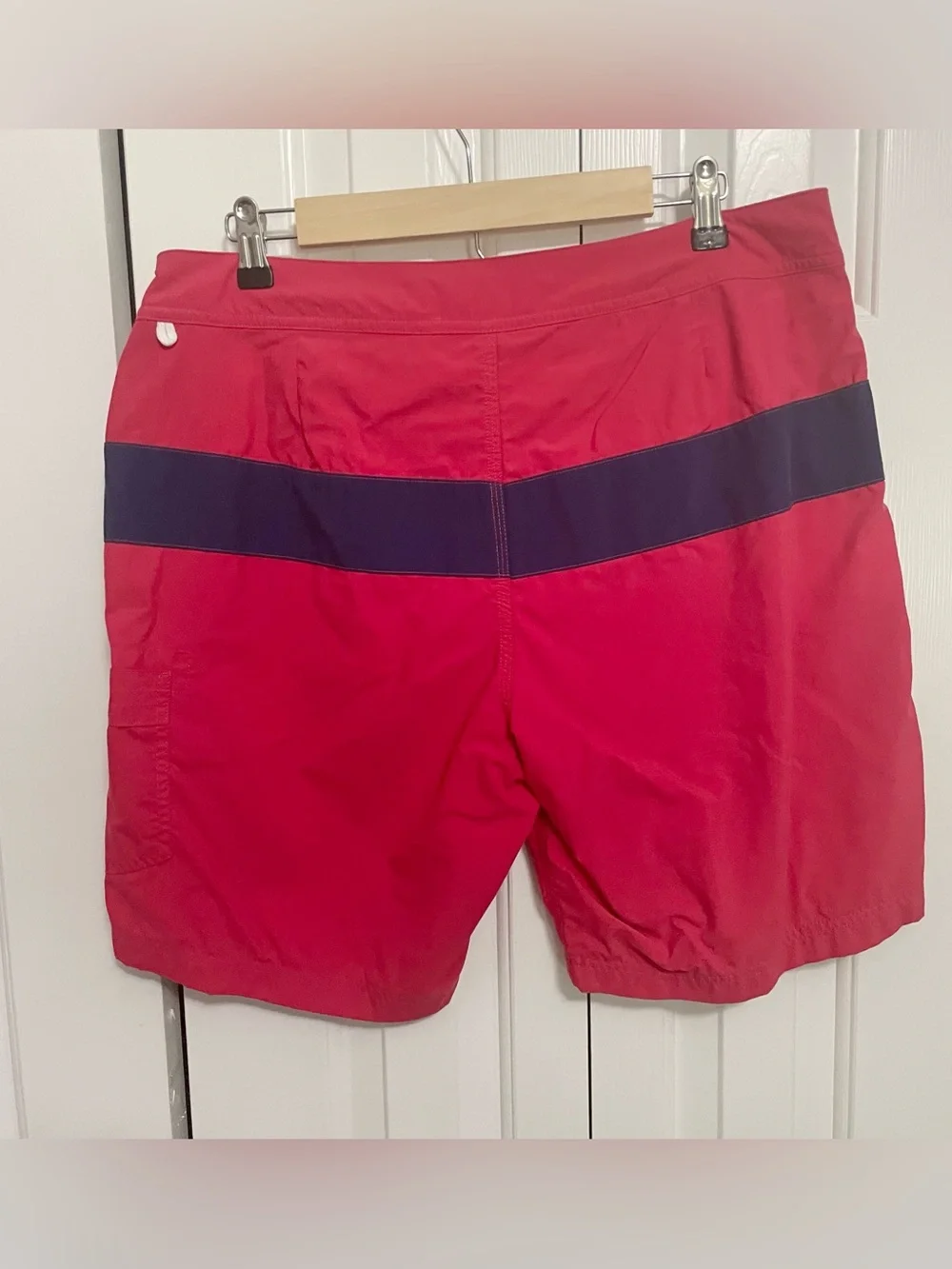 J. Crew Red Swim Shorts with Navy Band